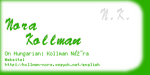 nora kollman business card